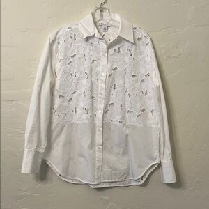 Nordstrom White Lace Detail Blouse